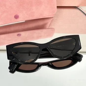 оригиналната кутия на розови Дамски слънчеви очила miu, Ацетатные Квадратни очила, Ретро Реколта цветни слънчеви очила, Естетически модерни слънчеви очила