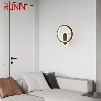 Модерен Черен месинг тела-аплици RONIN, 3 цвята, Луксозно creative осветление от мед до пропуск, интериор на спалня