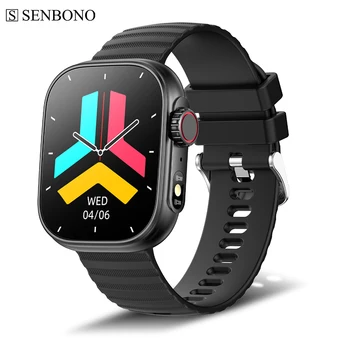 Мъжки умен часовник SENBONO, фенерче, за да се обадя на Bluetooth, 100 + спортни режими, женски смарт часовник с 2,01-инчов HD сензорен екран за Xiaomi