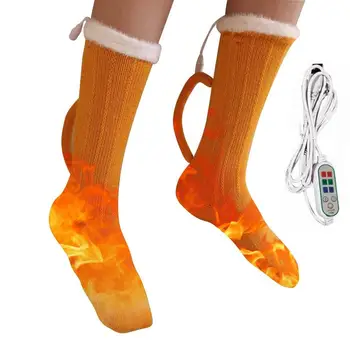 USB Електрически Чорап С подгряване, Унисекс, Отопление чорапи За жените, Зареждане на Чаша вино, Бира, Електрически Чорапи За Зимни Ски, Къмпинг, Туризъм, Колоездене