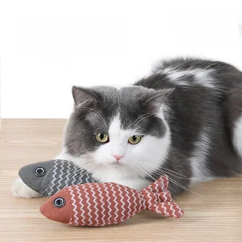 Играчки за котки с формата на риба, творчески котенца, кусающиеся и скрежещущие зъби, здрава играчка