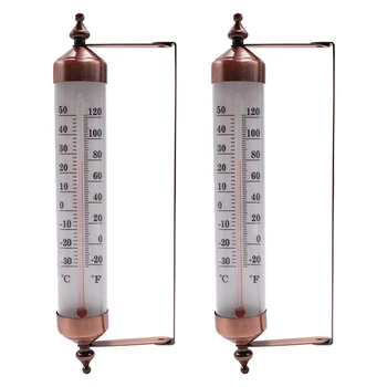 2 елемента 10-инчов термометър, Външен термометър, Декоративен Термометър, Вътрешен термометър, монтиран на стената lcd термометър, трайни