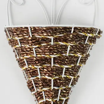 Имитативната цвете подвесная кошница в селски стил от естествен ратан, Реколта цвете подвесная кошница за дома