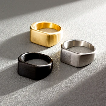 Ново вневременное прост пръстен от неръждаема стомана 10 mm за мъже и жени, пръстен за отношение в стил пънк, модни бижута, подарък, безплатна доставка