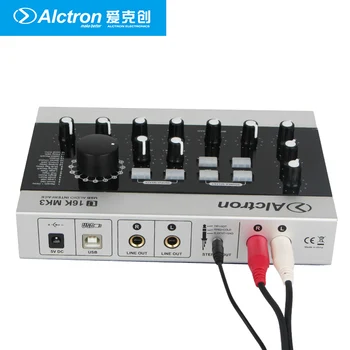 Alctron U16K MK3 Интерфейс USB Аудио Микрофон Външна Звукова карта Усилвател С Кабел RCA За Мобилен телефон, PC, Лаптоп