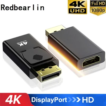 100шт 4K DisplayPort-HDMI-Съвместим адаптер DP Мъж-Жена HDMI-Съвместим Аудио Видео Кабел 4K HD 1080P за КОМПЮТЪР, телевизор, Лаптоп