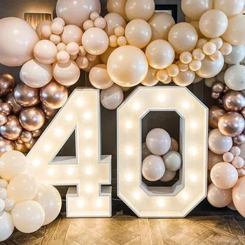 73 cm Гигантска led Осветление С номер на Кутия за Пълнене на балони На Рожден Ден Балони С номера в Рамка с Декор на Годишнина от сватбата Детски душ