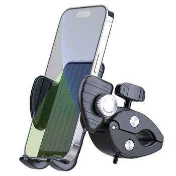 Универсален държач за велосипед телефон с преглед на 360 °, държач за велосипед на телефона е с диагонал от 4,0-6,5 инча, поставка за мобилен телефон, устойчив на удари скоба, скоба за GPS