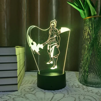 Нова Детска фигурка LOL League of Legends Kayn Jinx 3D Led Неон лека нощ за детски кът Цветен интериор Коледна лампа за Подарък