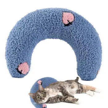 Плюшен U-образна кукла-възглавница за малко кучета, котки, удобни аксесоари за спане кученце, коте, котка