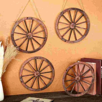 Украса на дървена колело, на Стената в хола, Градина, Ретро Домашен Ван, Каубойски украса