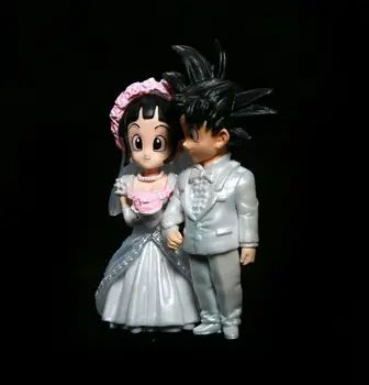 Открийте 10 см Q-версия на Кукли Модел на Dragon Ball Z Аниме Фигурки Goku Чичи Сватбени PVC Фигурки за Украса на Работния Плот Детски Играчки, Подаръци