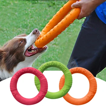 Играчка за кучета Гребец Тренировъчен пръстени детски играчки за Дъвчене за кученца от Летящ Диск Интерактивни играчки за кучета На открито, за да проверите за игри Zabawki Dla Psa