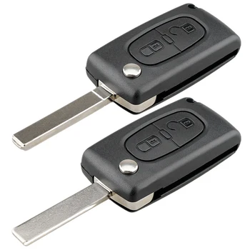 Калъф за дистанционно ключодържател Празен Корпус Черен Калъф за дистанционно Откидного ключ Peugeot 207 307