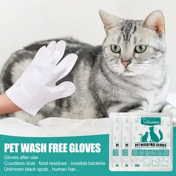 2 елемента Ръкавици за Еднократна употреба За Почистване на домашни любимци, Не се Пере, За Кучета и Котки, За Спа-Вани За Масаж, Нетъкан Меки Кърпички За очи