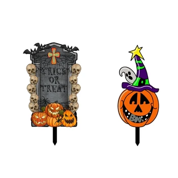 Акрилна надгробная печка за Хелоуин, тиква, знак на двора, декоративни градински брой, парти, директна доставка