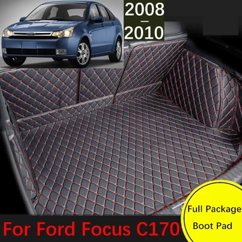 Обичай Кожена подложка за багажника на автомобила Ford Focus C170 2008 2009 2010, Водоустойчив, Килим за карго подложка, Детайли на интериора, Аксесоари, Калъф