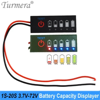 Turmera 1S-20S 3,7 V-72 V Индикатор за зареждане на батерията с ключа се Използва в 12 18 24 36 48 60 В Литиева батерия Lifeo4 Оловно-кисели
