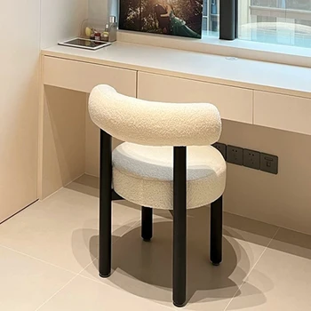 Бяло кадифе, трапезни столове, ергономични дизайнерски трапезни столове с акцент, мобилни мебели за дома Nordic Sillas Para Barra De Cocina