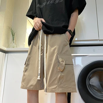 Модерен анцуг, къси панталони, мъжки функционални летни тънки Свободни ежедневни улични панталони със средна дължина, студентски пятиточечные панталони, мъжки дрехи