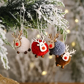 Коледна Украса от Дървен Окачен Украшение във формата на Лос, Коледно Дърво, Декорация за дома, Нова Година 2023, Украса Noel Навидад