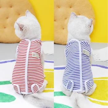 Дишаща стерилизационный костюм срещу вылизывания за котки, облекло за кутрета, костюм за операция коте, жилетка за отбиване на домашни любимци от рак на гърдата