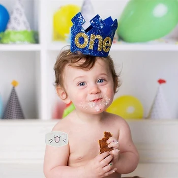 Цифров Детска шапка с корона за рожден ден за новородено, украса за партита, модни подаръци
