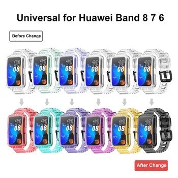 Което променя Цвета си Каишка на Китката, за Huawei Band 8 Въжета И Универсална за Huawei Band 7 6 Correas Smart Accessories