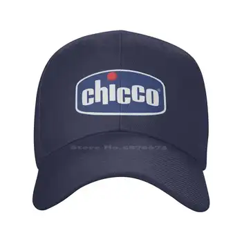 Ежедневни деним шапка с графичен принтом лого на Chicco, Вязаная капачка, бейзболна шапка