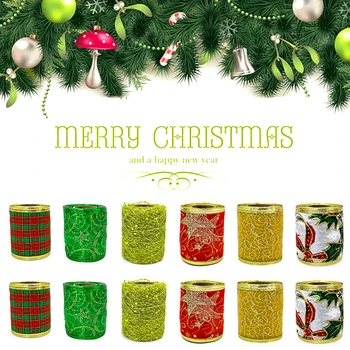 Коледна украса, Лъскава Марлевая окото, Тъканни ленти, Коледна Елха, Висящи украшения, опаковъчна хартия за Новогодишната партита
