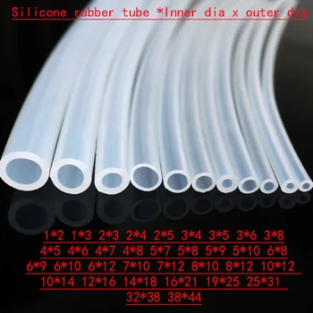 Тръба от силиконова гума 1x2 1x3 2x3 2x4 2x5 3x4 3x5 3x6 3x8 мм прозрачна прозрачна тръба Маркуч за водопроводни мека гъвкава тръба без мирис