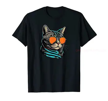 100% Памук, слънчеви очила, за баща, майка, котка, тениска с американския короткошерстным котка, МЪЖКИ, дамски УНИСЕКС тениски, Размер S-6XL