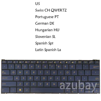 АМЕРИКАНСКАТА Конфедерация CH Немска Латинска Испанска Португалската Унгарската Белгийската Словенская SV Хърватска Клавиатура за ASUS ZenBook 3 UX390UA с подсветка