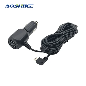 AOSHIKE Mini USB Smart Charger 5V 2A 3,5 м Зарядно Устройство Кабел-Адаптер Кабел за GPS Навигатор Записващо устройство Шофиране Зарядно за Кола