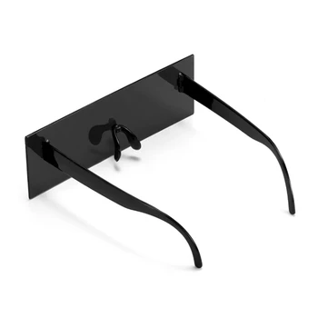 Черни квадратни слънчеви очила в дълги ръбове, Забавни Пикселова Мозаечни Очила, под формата на ивици, Преки слънчеви очила, инструмент за размазване на лица