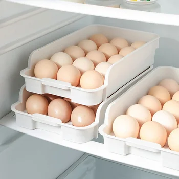 1БР Штабелируемый Кутия За Съхранение на Яйца Стелажи За Инструменти За Яйца и Пластмасови полици За Пресни Яйца