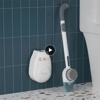 Силиконова мека четка за коса, Четка за тоалетна с дълга дръжка и държач, Удобна четка за тоалетна, инструменти за почистване на дома