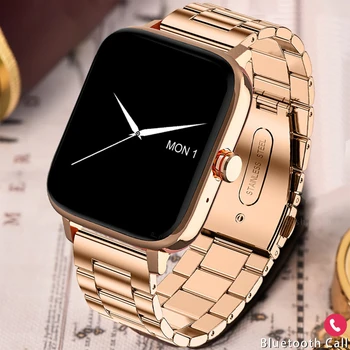 Умни Дамски часовници с Потребителски циферблат, Умни часовници за мъже Android, IOS, Водоустойчив Bluetooth часовник, Пълен сензорен гривна, Мъжки часовник
