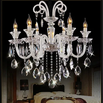 Висящи осветителни тела от европейския кристал за таван, led свещи, полилеи, Декоративни осветителни тела за хол, окачен Тавана лампа в стил loft