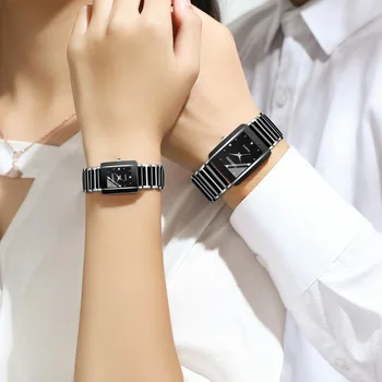 Най-новите горещи продажба, Модерни висококачествени маркови дамски мъжки часовници за почивка, водоустойчив Квадратни керамични часовници