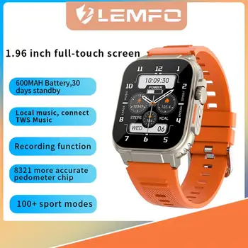 LEMFO Нови Умен Часовник Ultra Series 8 Smart Watch 2023 600 ма с по-Голяма Батерия БТ 5,0 1,96 Инча, Умен Часовник С Голям Екран За Мъже И Жени