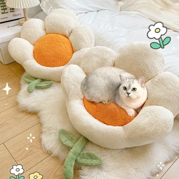 Универсална кръгла легло за прекрасната котки Four Seasons, Сваляща се подложка за спане котки, Леки миещи аксесоари за домашни любимци Cama Гато