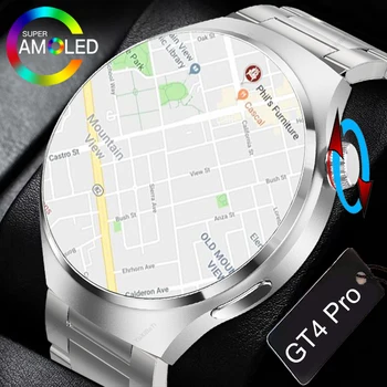 2023 Нови Модни часовници GT4 Pro AMOLED SmartWatch Мъжки Отговорите на обаждане GPS Спортен Фитнес тракер Мъжки Водоустойчив смарт часовници за Huawei