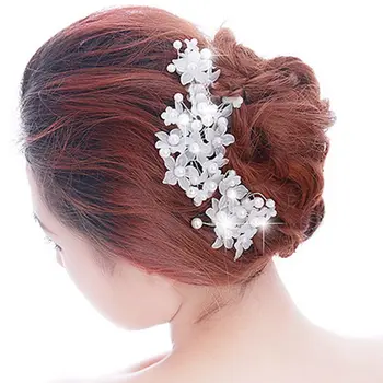 Сватбена перлена родословни Аксесоари за коса Сватбена рокля от дантела с ръчно изработени в корейски стил