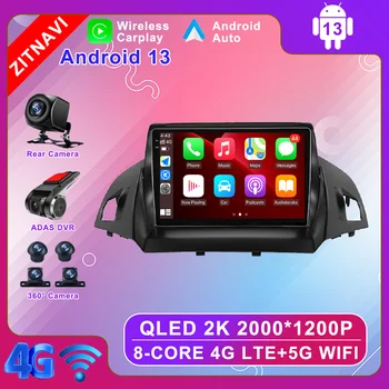 9 Инча Android 13 За Ford Escape, Kuga 2013-2016 Радиото в автомобила ADAS Безжичен Carplay Авто 4G LTE AHD Без 2din Мултимедия БТ QLED