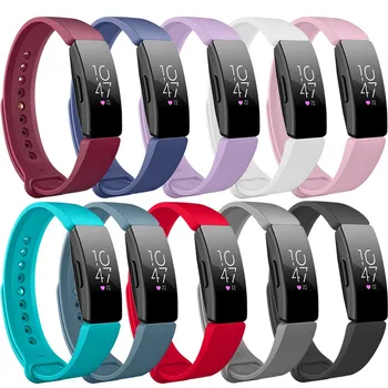 Цветна спортен гривна, модерен каишка, голям мек силиконов взаимозаменяеми каишка за часовник, подходящ за Fitbit Inspire/Inspire Hr